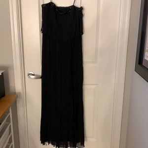 Aidan Mattox black fringe gown